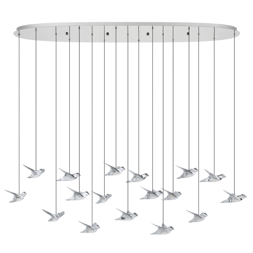 Eglo - Himmennettävä LED-kattokruunu johdossa 17xLED/3W/230V 3000K kiiltävä kromi