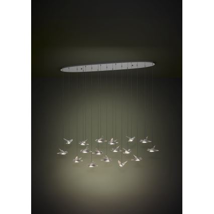 Eglo - Himmennettävä LED-kattokruunu johdossa 17xLED/3W/230V 3000K kiiltävä kromi