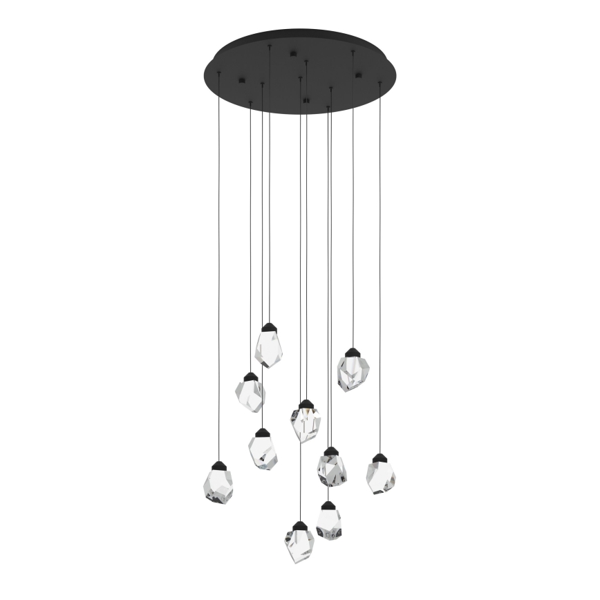 Eglo - Himmennettävä LED-kattokruunu johdossa 10xLED/3W/230V 3000K musta/läpinäkyvä