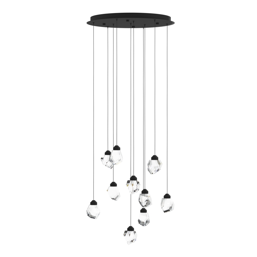 Eglo - Himmennettävä LED-kattokruunu johdossa 10xLED/3W/230V 3000K musta/läpinäkyvä