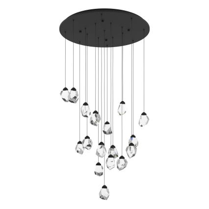 Eglo - Himmennettävä LED-kattokruunu johdossa 17xLED/3W/230V 3000K musta/läpinäkyvä