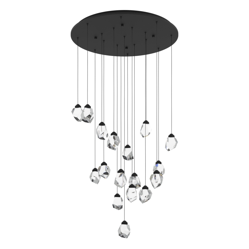 Eglo - Himmennettävä LED-kattokruunu johdossa 17xLED/3W/230V 3000K musta/läpinäkyvä