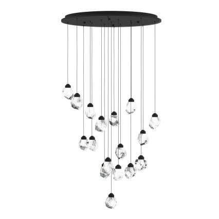 Eglo - Himmennettävä LED-kattokruunu johdossa 17xLED/3W/230V 3000K musta/läpinäkyvä