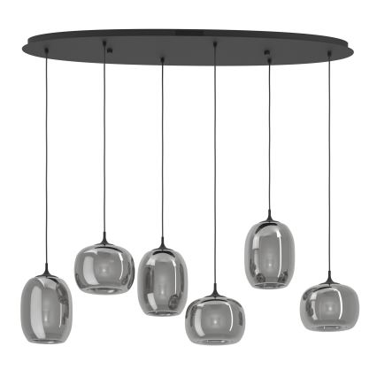 Eglo - Himmennettävä LED-kattokruunu johdossa 6xLED/3,7W/230V 2700-6500K savuinen + kauko-ohjaus