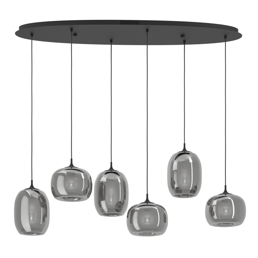 Eglo - Himmennettävä LED-kattokruunu johdossa 6xLED/3,7W/230V 2700-6500K savuinen + kauko-ohjaus