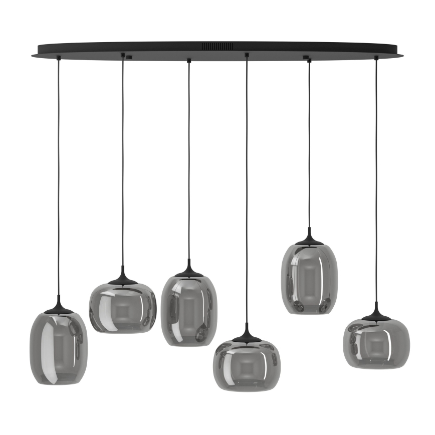 Eglo - Himmennettävä LED-kattokruunu johdossa 6xLED/3,7W/230V 2700-6500K savuinen + kauko-ohjaus