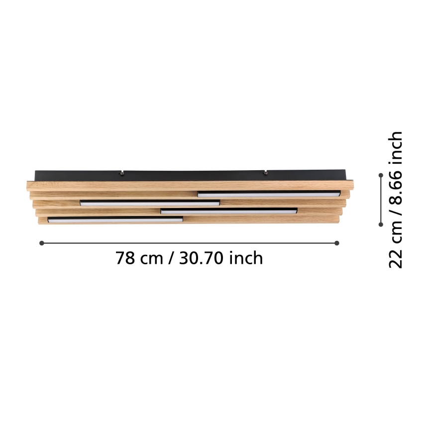 Eglo - Himmennettävä LED-kattovalaisin 4xLED/9W/230V 3000K 22x78 cm ruskea