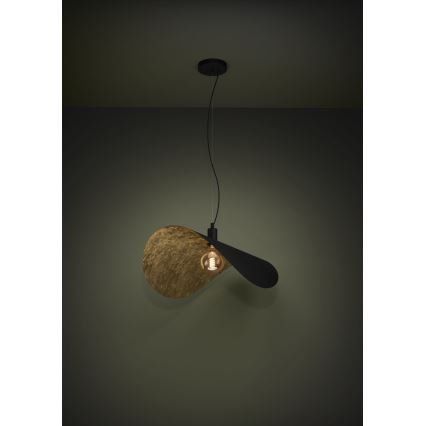 Eglo - Kattokruunu johdossa 1xE27/40W/230V 80 cm musta/kulta