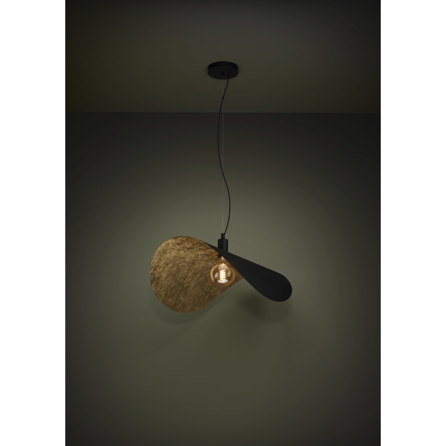 Eglo - Kattokruunu johdossa 1xE27/40W/230V 80 cm musta/kulta