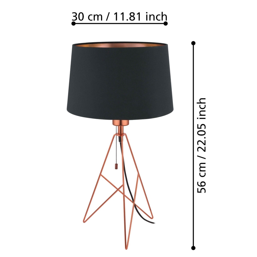 Eglo 39178 - Pöytävalaisin CAMPORALE 1xE27/60W/230V