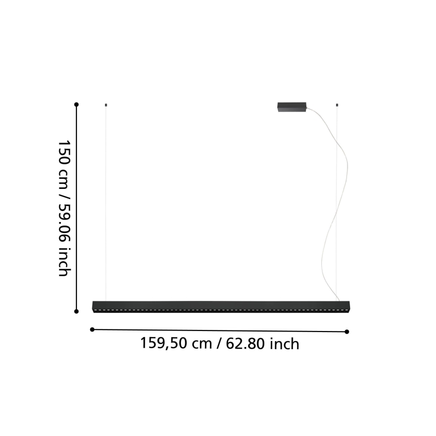 Eglo - LED-himmennettävä kattokruunu narussa LED / 30,5W / 230V + LED / 15,5W