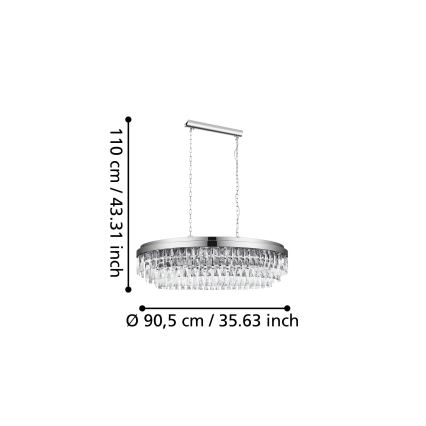 Eglo - Kattokruunu ketjulla 10xE14 / 40W / 230V kiiltävä kromi