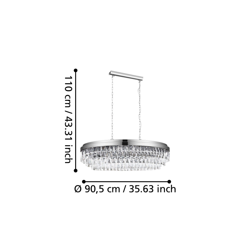 Eglo - Kattokruunu ketjulla 10xE14 / 40W / 230V kiiltävä kromi
