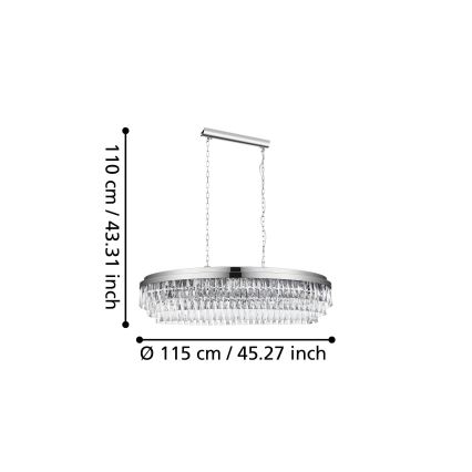 Eglo - Kattokruunu ketjulla 13xE14 / 40W / 230V kiiltävä kromi