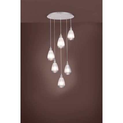 Eglo 39502 - Kattokruunu narulla SIRACUSA 6xE27/60W/230V