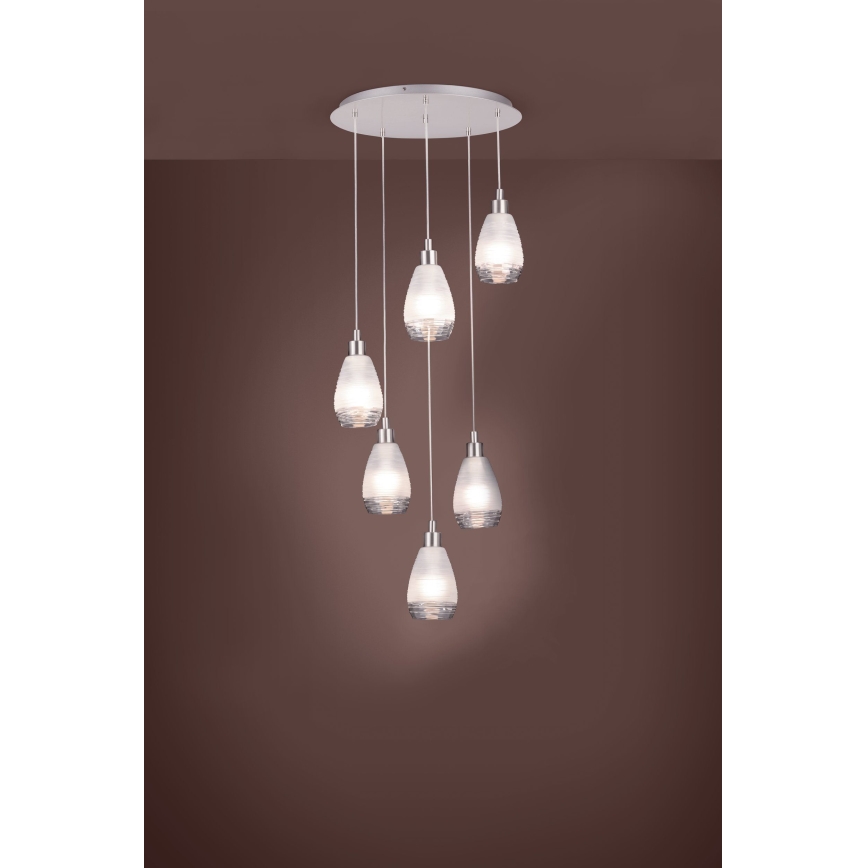 Eglo 39502 - Kattokruunu narulla SIRACUSA 6xE27/60W/230V