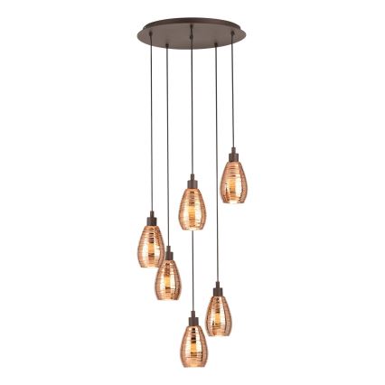 Eglo 39508 - Kattokruunu narulla SIRACUSA 6xE27/60W/230V