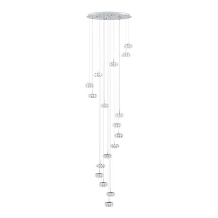 Eglo - LED himmennettävä kristallikattokruunu narussa 17xLED / 4,5W / 230V