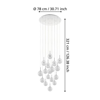 Eglo - LED-himmennettävä kattokruunu narussa 17xLED / 5W / 230V