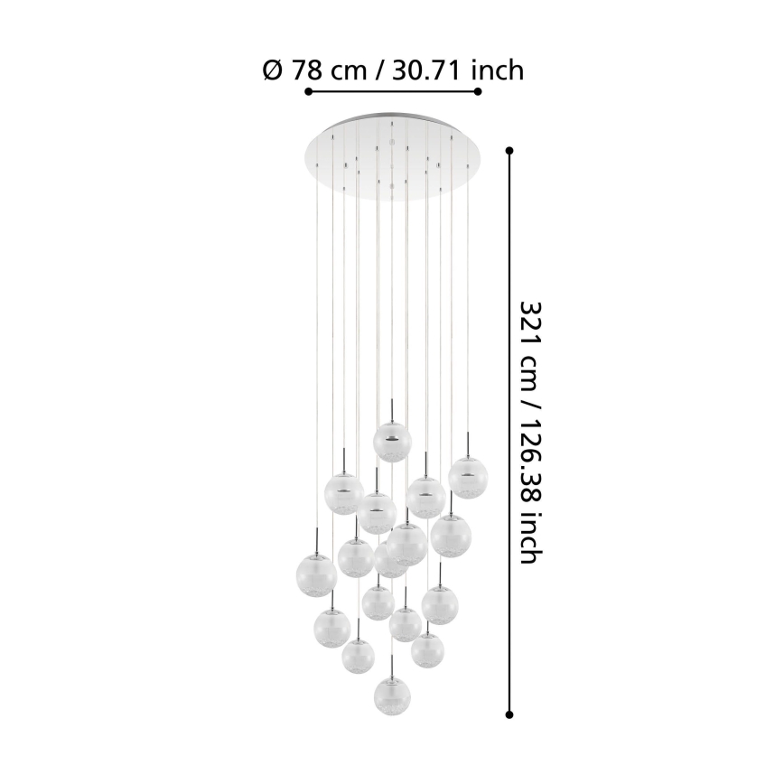 Eglo - LED-himmennettävä kattokruunu narussa 17xLED / 5W / 230V