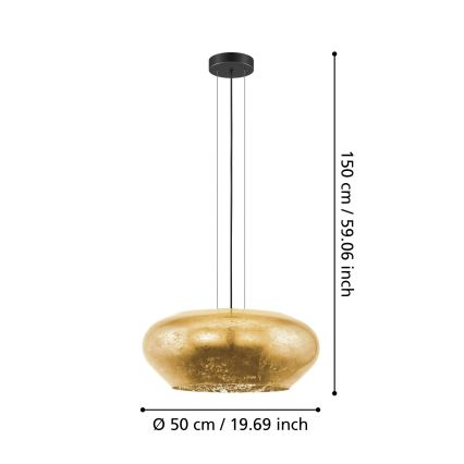 Eglo 39595 - Kattokruunu narussa PRIORAT 3xE27 / 20W / 230V