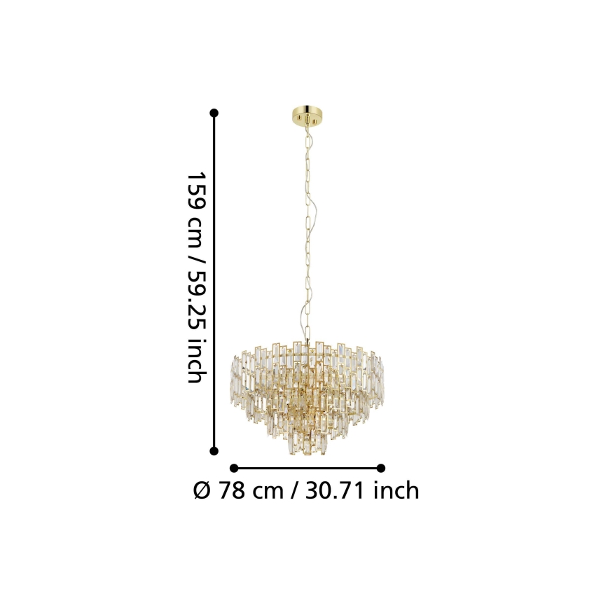 Eglo 39614 - Kattokruunu ketjulla CALMEILLES 10xE14 / 25W / 230V d. 78 cm