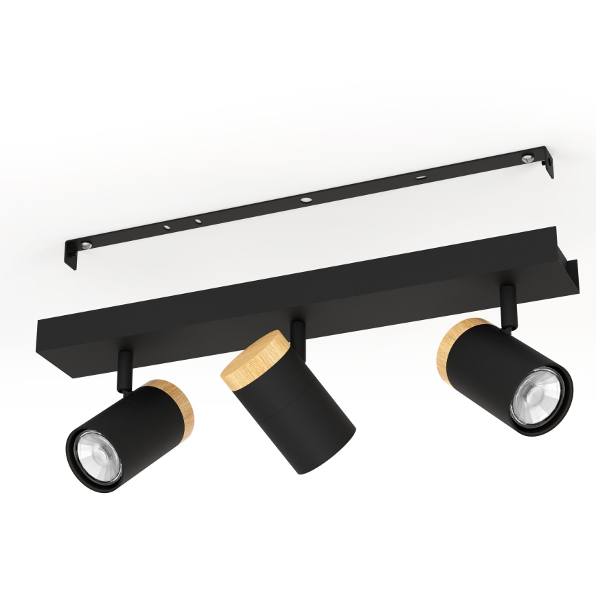 Eglo - LED-kohdevalaisin 3xGU10/4,5W/230V 3000K musta/ruskea