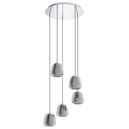 Eglo - Kattokruunu johdossa 5xE27/40W/230V savuinen