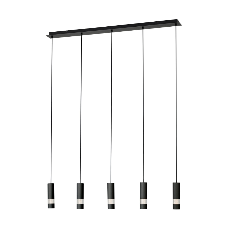 Eglo - LED-kattokruunu johdossa 5xGU10/4,6W/230V musta