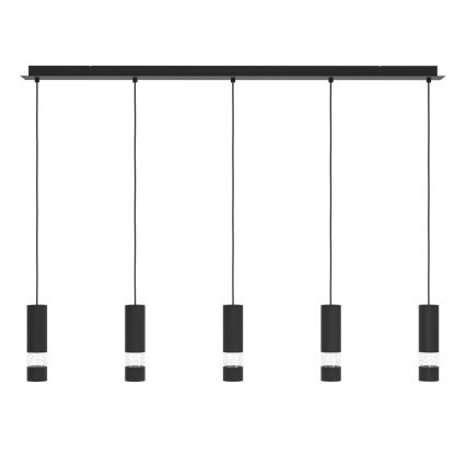Eglo - LED-kattokruunu johdossa 5xGU10/4,6W/230V musta