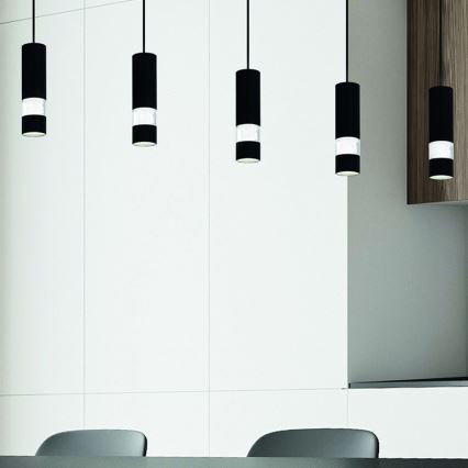Eglo - LED-kattokruunu johdossa 5xGU10/4,6W/230V musta
