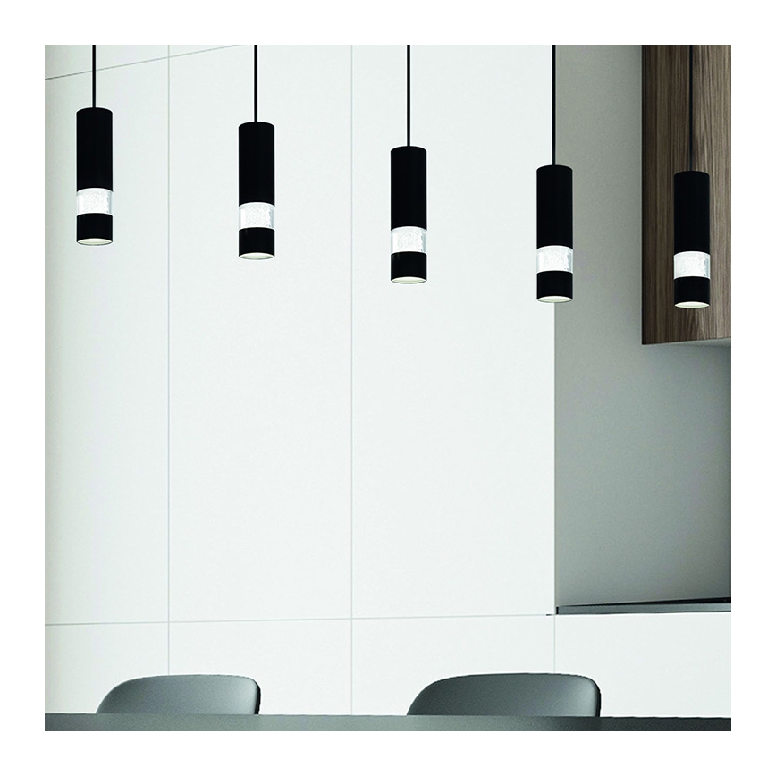 Eglo - LED-kattokruunu johdossa 5xGU10/4,6W/230V musta