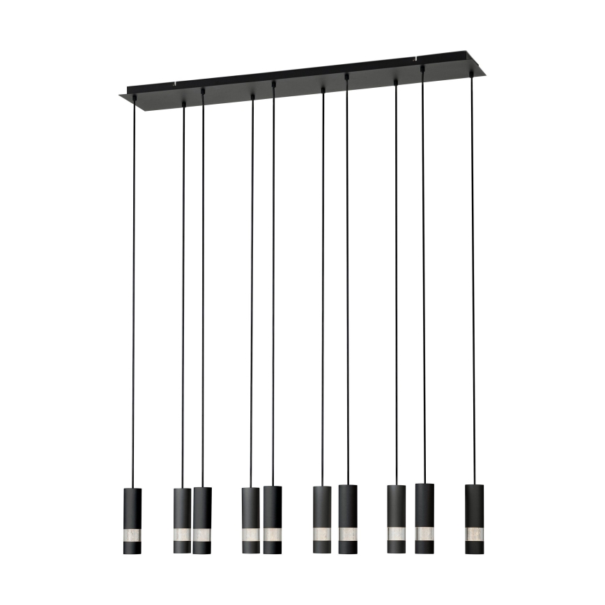 Eglo - LED-kattokruunu johdossa 10xGU10/4,6W/230V musta