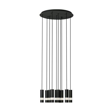 Eglo - LED-kattokruunu johdossa 10xGU10/4,6W/230V musta