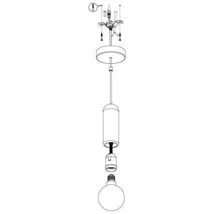 Eglo 39831 - Kattokruunu narulla GIACONECCHIA 1xE27/40W/230V