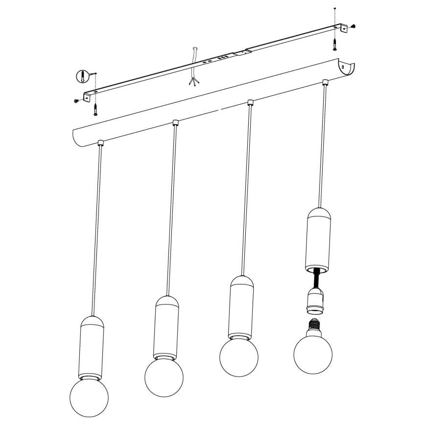 Eglo 39832 - Kattokruunu narulla GIACONECCHIA 4xE27/40W/230V