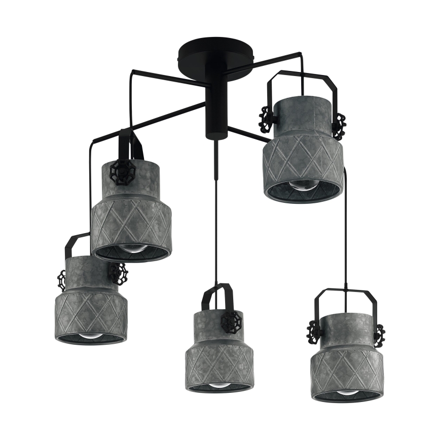 Eglo 39856 - Kiinteä kattokruunu HILCOTT 5xE27/40W/230V