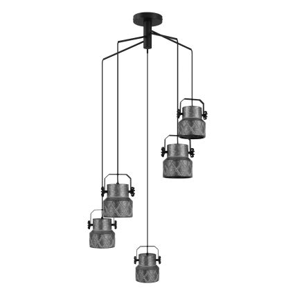 Eglo 39856 - Kiinteä kattokruunu HILCOTT 5xE27/40W/230V