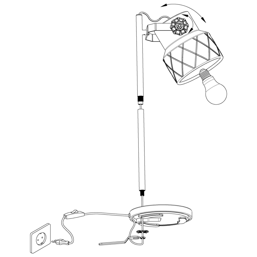 Eglo 39857 - Pöytävalaisin HILCOTT 1xE27/40W/230V