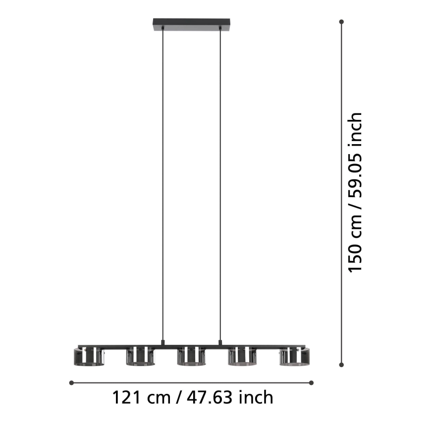 Eglo - LED-himmennettävä kattokruunu narussa 5xLED / 5,4W / 230V