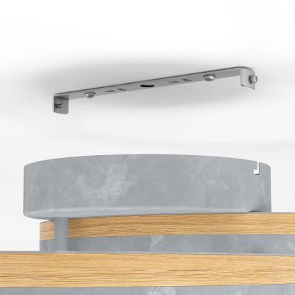 Eglo - LED-himmennyskattokruunu LED/12,5W/230V + 2xLED/15,5W 3000K harmaa/tammi
