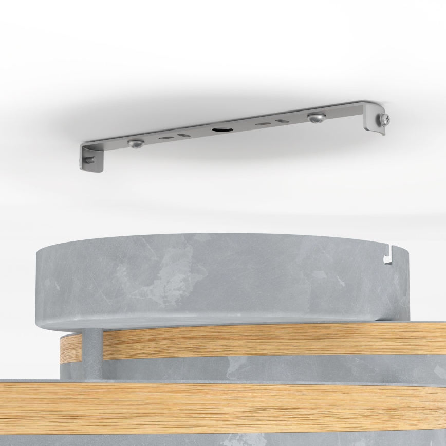 Eglo - LED-himmennyskattokruunu LED/12,5W/230V + 2xLED/15,5W 3000K harmaa/tammi