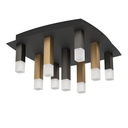 Eglo - Himmennettävä LED-kattovalaisin 9xLED/3,1W/230V 3000K antrasiitti/kulta