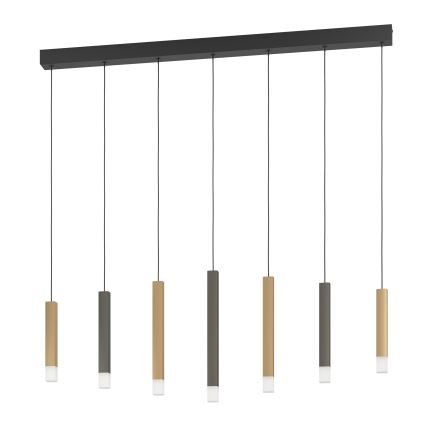 Eglo - Himmennettävä LED-kattokruunu johdossa 7xLED/3,1W/230V 3000K antrasiitti/kulta