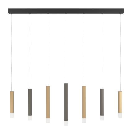 Eglo - Himmennettävä LED-kattokruunu johdossa 7xLED/3,1W/230V 3000K antrasiitti/kulta
