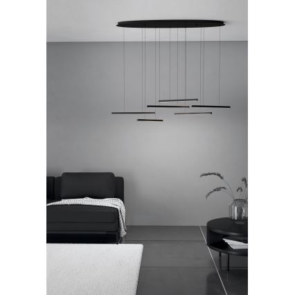 Eglo - Himmennettävä LED-kattokruunu johdossa 6xLED/8,4W/230V 3000K musta