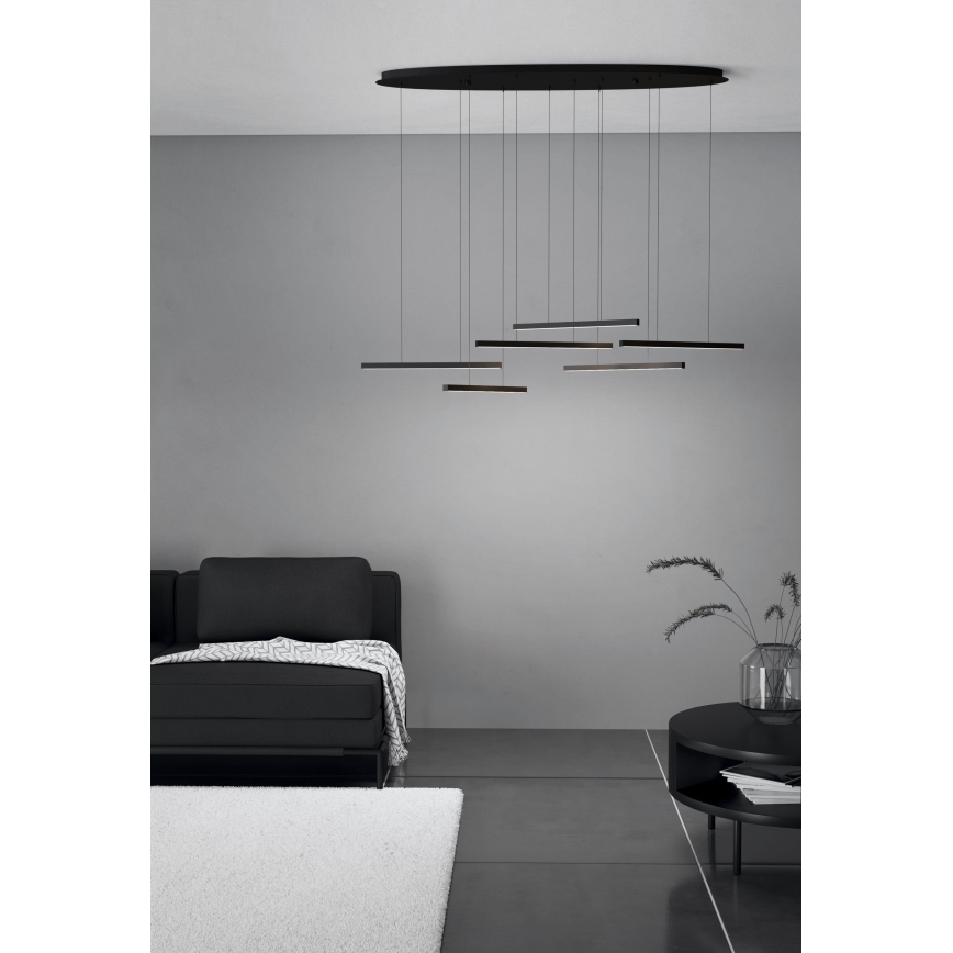 Eglo - Himmennettävä LED-kattokruunu johdossa 6xLED/8,4W/230V 3000K musta