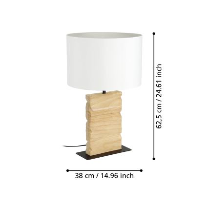 Eglo - Pöytävalaisin 1xE27/40W/230V 62,5 cm ruskea