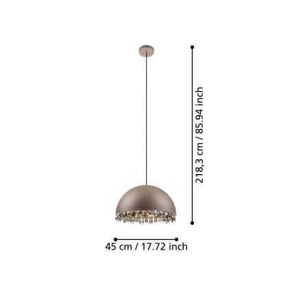 Eglo - Kattokruunu johdossa 1xE27/40W/230V ruskea