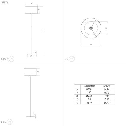 Eglo - Lattialamppu 1xE27/40W/230V sininen/kulta